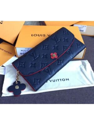 Louis Vuitton Replica M63918 LV Replica Emilie Wallet Monogram Empreinte Leather Marine Rouge