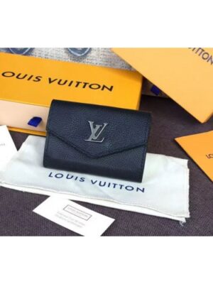 Louis Vuitton Replica M63921 LV Replica Lockmini Wallet Lockme Calf Leather Black