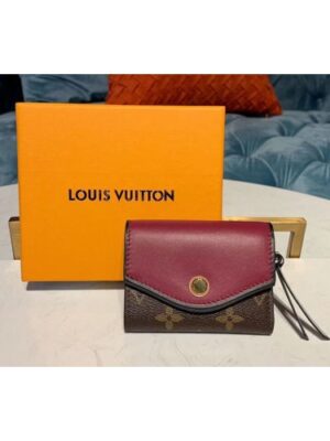 Louis Vuitton Replica M63938 LV Replica Tuileries Compact Wallet Monogram Canvas And Bordeaux Calf Leather