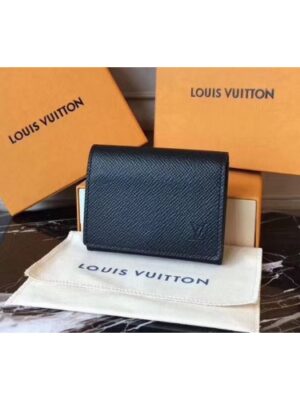 Louis Vuitton Replica M64021 LV Replica Enveloppe Carte de Visite Wallets Taiga leather Black