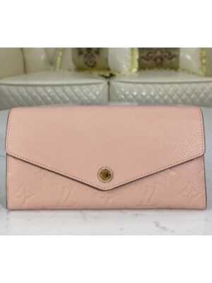 Louis Vuitton Replica M64082 LV Replica Sarah wallet Rose Poudré Pink Monogram Empreinte leather