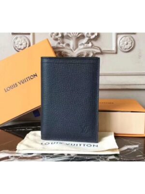 Louis Vuitton Replica M64137 Passport Cover Utah Leather Wallets Blue