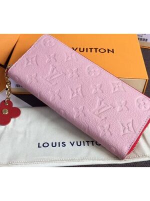 Louis Vuitton Replica M64161 LV Replica Clemence Wallet Monogram Empreinte Leather Rose Poudre