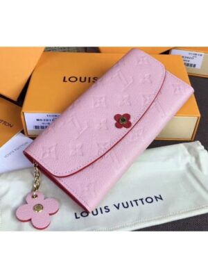 Louis Vuitton Replica M64162 LV Replica Emilie Wallet Monogram Empreinte Leather Rose Poudre