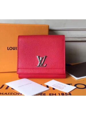 Louis Vuitton Replica M64308 Lockme II Compact Wallets taurillon Red