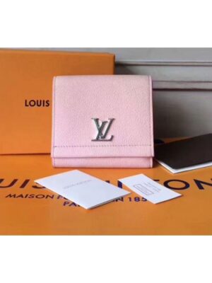 Louis Vuitton Replica M64309 Lockme II Compact Wallets taurillon Pink