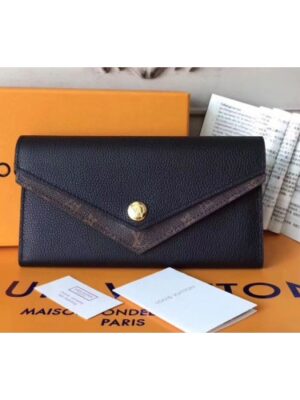 Louis Vuitton Replica M64317 Double V Wallet Taurillon Leather Noir