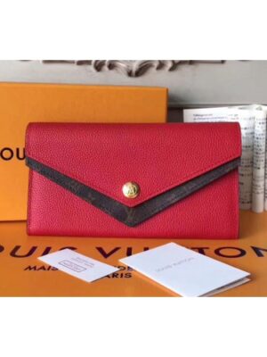 Louis Vuitton Replica M64317 Double V Wallet Taurillon Leather Rubis