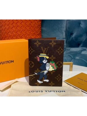 Louis Vuitton Replica M64411 LV Replica Passport Cover Wallet Monogram canvas With Tom And Jerry