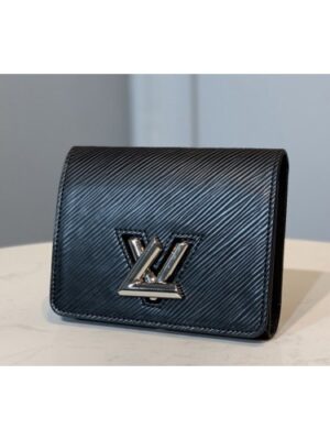 Louis Vuitton Replica M64414 LV Replica Twist compact wallet in Black Epi leather