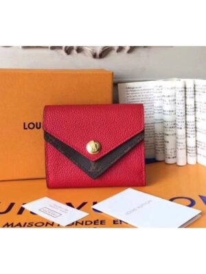 Louis Vuitton Replica M64419 Double V Compact Wallet Taurillon Leather Rubis