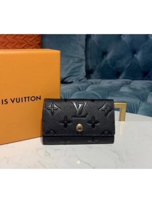 Louis Vuitton Replica M64421 LV Replica 6-Key Holder Black Monogram Empreinte leather