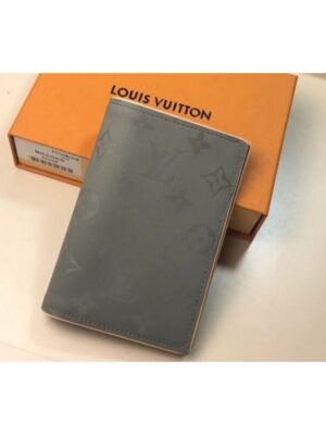 Louis Vuitton Replica M64502 LV Replica Monogram Titanium Canvas Passport Cover