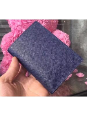 Louis Vuitton Replica M64504 Passport Cover Taiga Leahter Blue