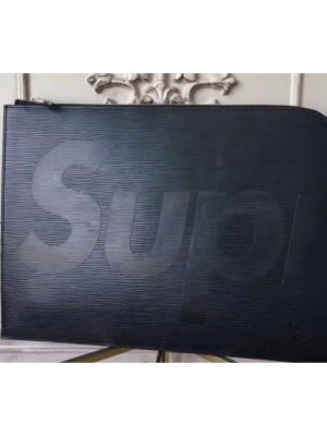 Louis Vuitton Replica M64574 Pochette Jour GM Supreme X Epi Leather Bags Black