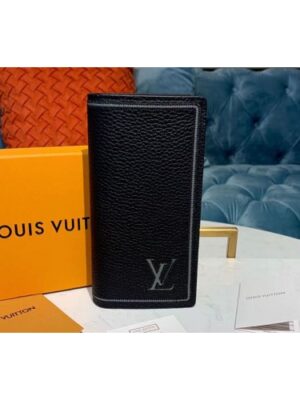 Louis Vuitton Replica M66540 LV Replica Brazza Wallets Black Taurillon leather