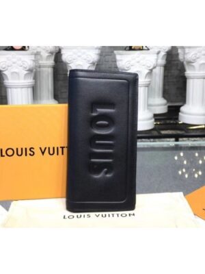 Louis Vuitton Replica M66540 LV Replica Dark infinity Leather Brazza Wallet