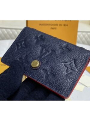 Louis Vuitton Replica M67263 LV Replica Multicartes card holder in Navy Blue/Red Monogram Empreinte leather