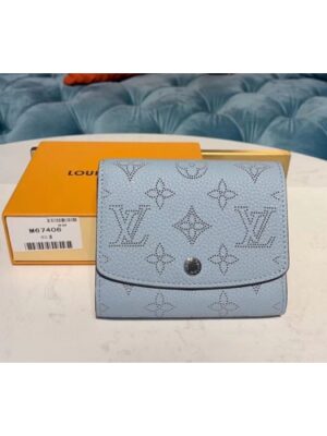 Louis Vuitton Replica M67406 LV Replica Iris Compact Wallets Blue Mahina leather