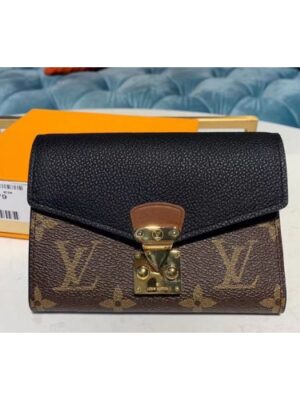 Louis Vuitton Replica M67479 LV Replica Pallas Compact Wallet Monogram Canvas And Black Calf Leather