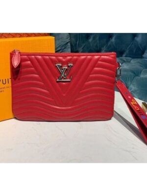 Louis Vuitton Replica M67500 LV Replica New Wave zip pochette Bags Red Calf leather