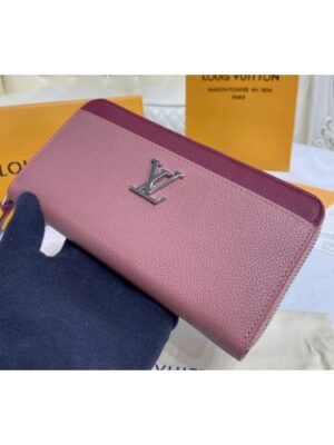 Louis Vuitton Replica M67540 LV Replica Lockme Zippy wallet in Pink/Burgundy Calf leather