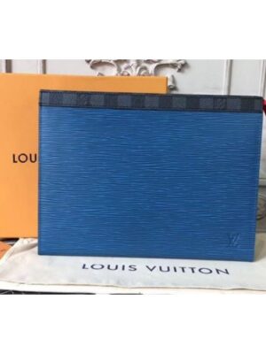 Louis Vuitton Replica M67736 Epi Leather Pochette Voyage MM Blue