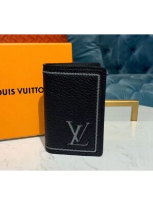 Louis Vuitton Replica M68209 LV Replica Pocket Organizer Black Taurillon leather