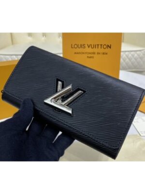 Louis Vuitton Replica M68309 LV Replica Twist wallet in Black Epi leather