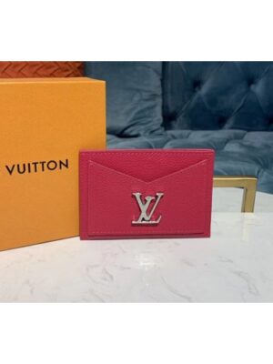 Louis Vuitton Replica M68555 LV Replica Lockme card holder Hot Pink Calf leather