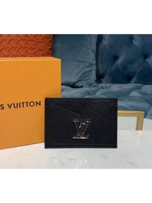 Louis Vuitton Replica M68556 LV Replica Lockme card holder Black Calf leather