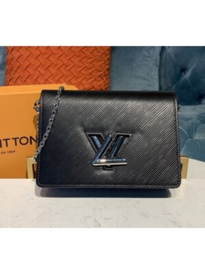 Louis Vuitton Replica M68560 LV Replica Twist Belt Chain wallet in Black Epi leather