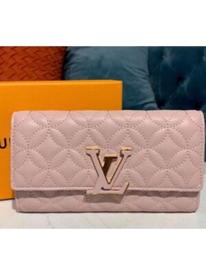 Louis Vuitton Replica M68590 LV Replica Capucines long wallet Pink Calf Leather