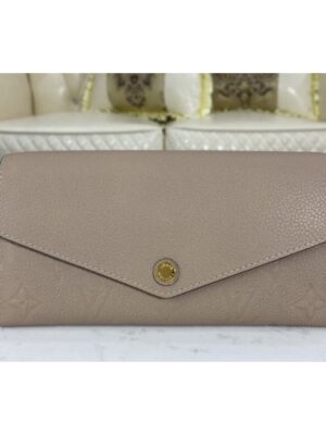 Louis Vuitton Replica M68708 LV Replica Sarah wallet Touterelle Beige Monogram Empreinte leather