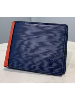 Louis Vuitton Replica M68716 LV Replica Multiple Wallet in Blue/Green Epi Leather