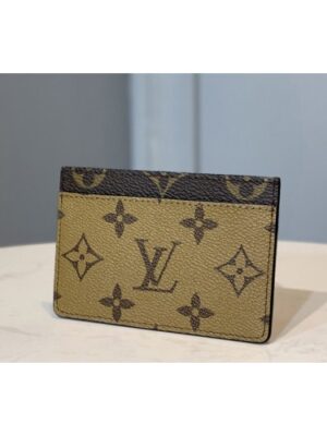 Louis Vuitton Replica M69161 LV Replica Card Holder in Monogram and Monogram Reverse coated canvas