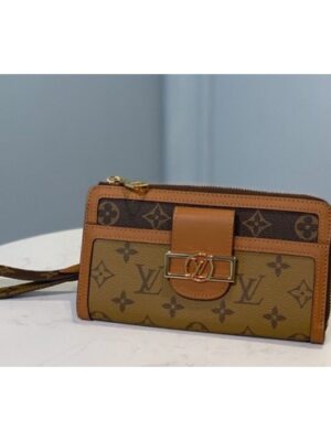 Louis Vuitton Replica M69162 LV Replica Dauphine Wallet in Monogram and Monogram Reverse coated canvas