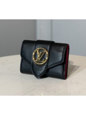 Louis Vuitton Replica M69175 LV Replica Pont 9 compact wallet in Black Cowhide leather