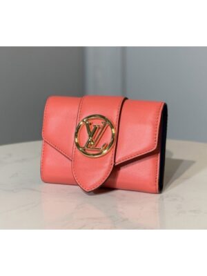 Louis Vuitton Replica M69177 LV Replica Pont 9 compact wallet in Rose Dahlia Pink Cowhide leather