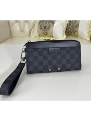 Louis Vuitton Replica M69409 LV Replica Zippy Dragonne wallet in Damier Graphite Canvas