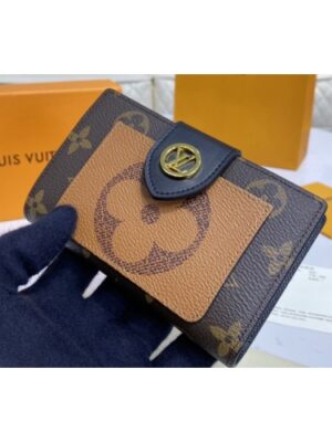 Louis Vuitton Replica M69432 LV Replica Juliette wallet in Monogram and Monogram Giant Reverse coated canvases