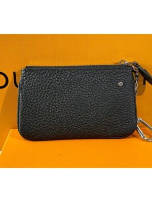 Louis Vuitton Replica M69532 LV Replica Key Pouch In Black Mahina leather