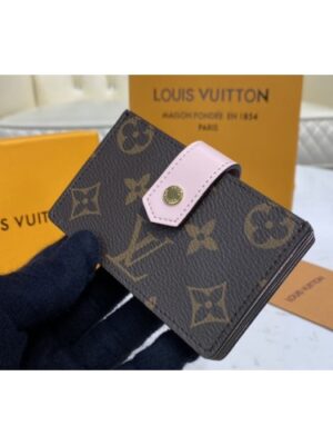 Louis Vuitton Replica M69761 LV Replica Card Holder in Monogram coated canvas and Rose Ballerine Pink