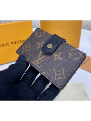 Louis Vuitton Replica M69762 LV Replica Card Holder in Monogram coated canvas and Black