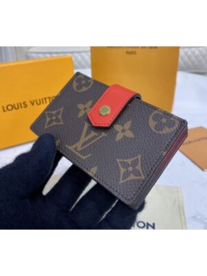 Louis Vuitton Replica M69762 LV Replica Card Holder in Monogram coated canvas and Red