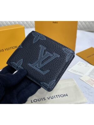 Louis Vuitton Replica M80039 LV Replica Multiple wallet in Taurillon Shadow leather