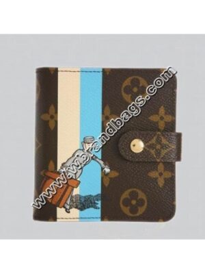 Louis Vuitton Replica MONOGRAM GROOM COMPACT ZIPPED WALLET BLUE