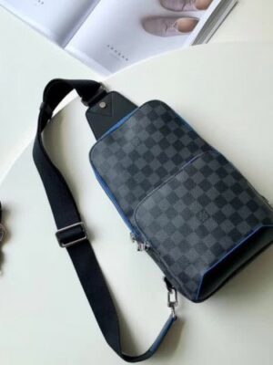 Louis Vuitton Replica Men's Damier Graphite Canvas Avenue Sling Bag N40008 Blue 2018