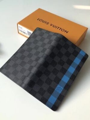 Louis Vuitton Replica Men's Damier Graphite Canvas Brazza Wallet N60089 Blue