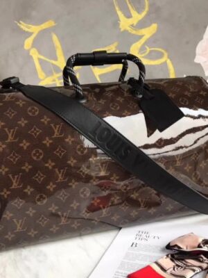 Louis Vuitton Replica Men’s Keepall Bandouliere 50 Travel Bag M43899 Monogram Glaze Canvas 2018